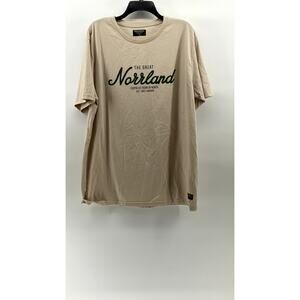 SQRTN COMPANY Unisex Beige-Green Crewneck Logo Short Sleeve T-Shirt SZ XL